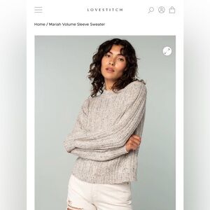 Lovestitch Mariah Volume Sleeve Sweater